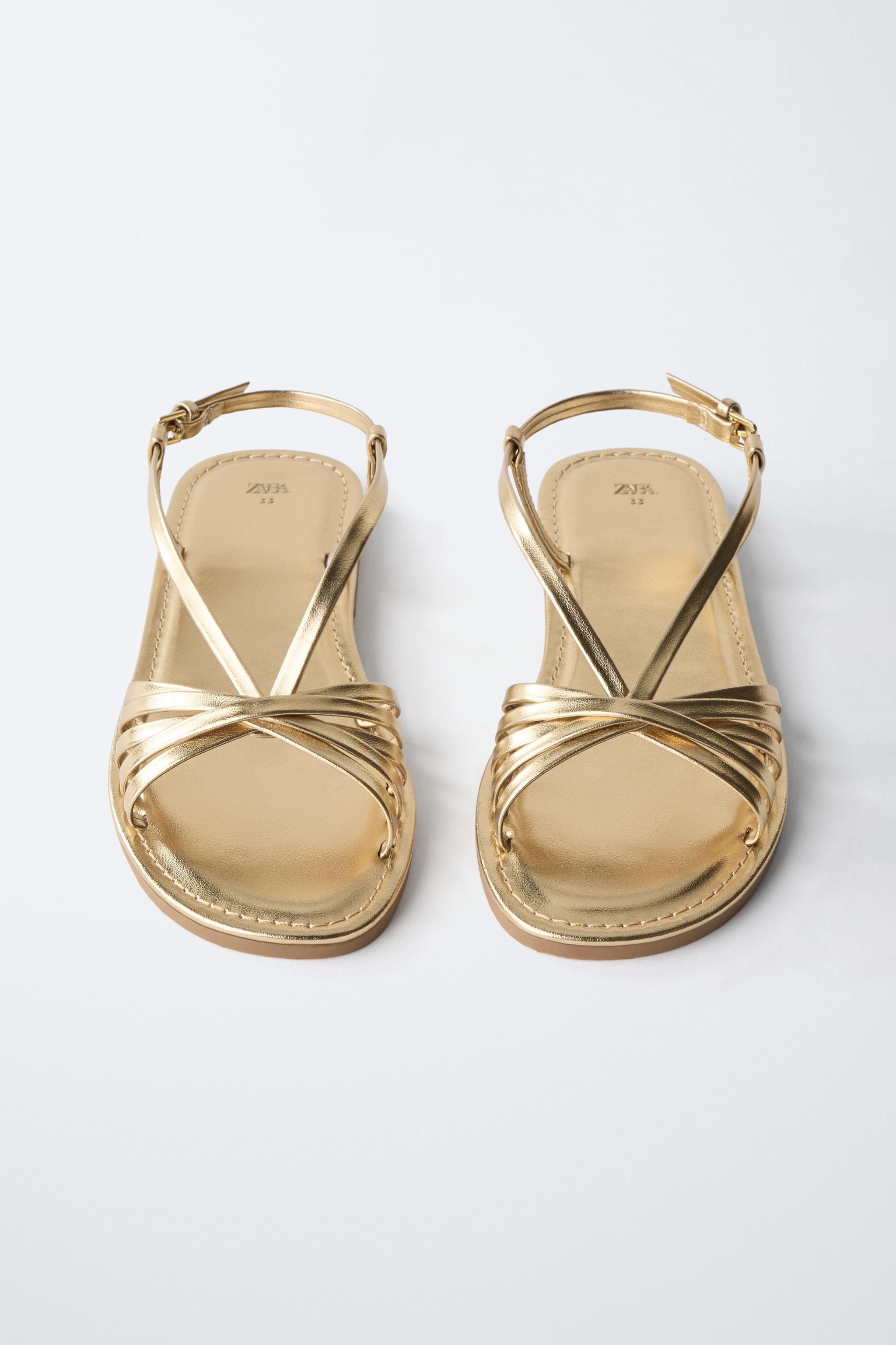 METALLIC STRAP SANDALS